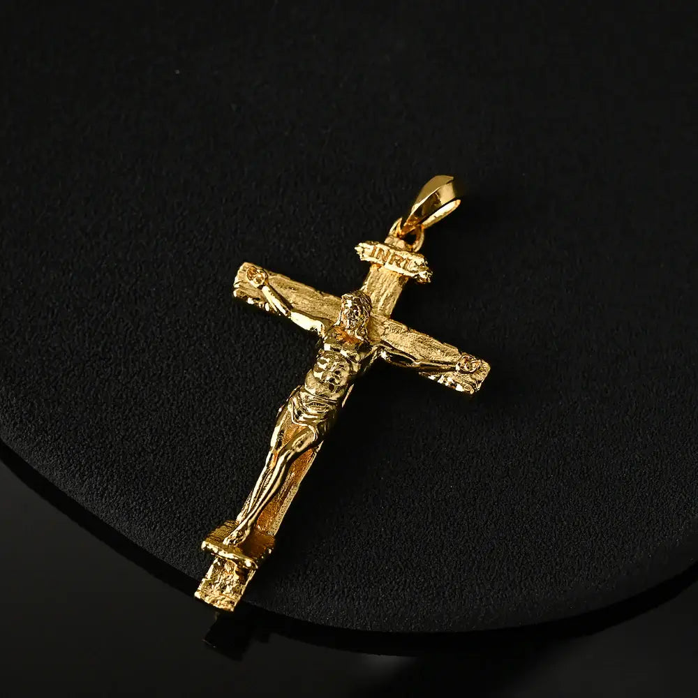 Dourado Crucifixo de Jesus Cristo - A Crucificação