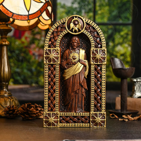 Oratório Sagrado Coração de Jesus em Madeira Maciça