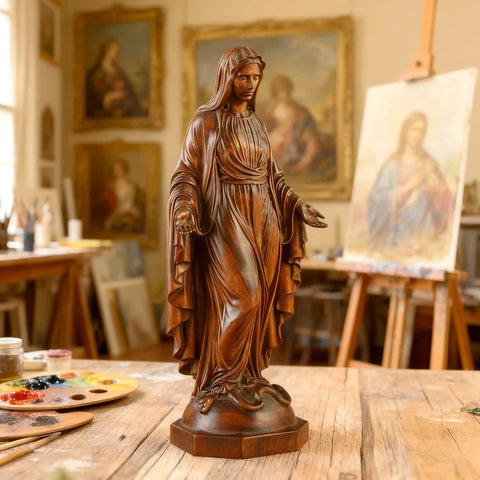 Imagem de Nossa Senhora em Madeira Maciça