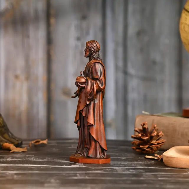 Escultura Sagrado Coração de Jesus em Madeira Maciça em apresentação adicional