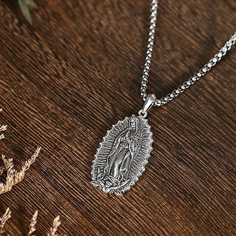 Colar Nossa Senhora de Guadalupe em Prata 925