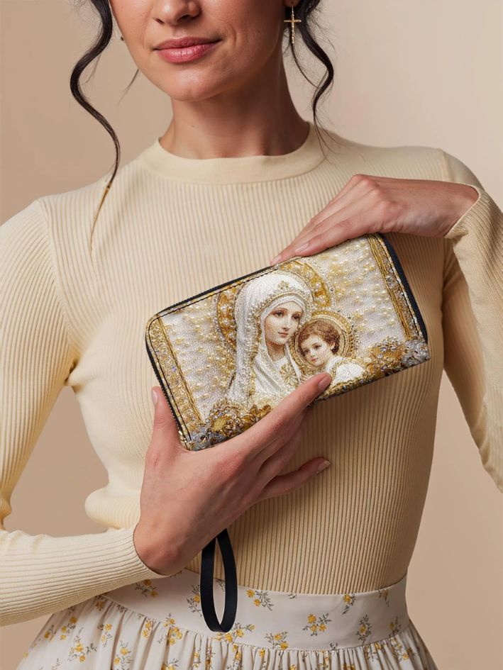 Carteira Feminina Católica - Maria e o Menino Jesus