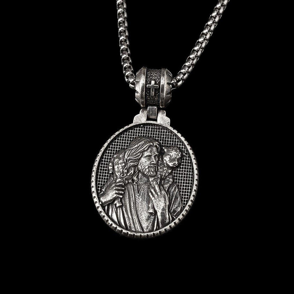 Colar de Pastor Jesus Cristo com Cordeiro
