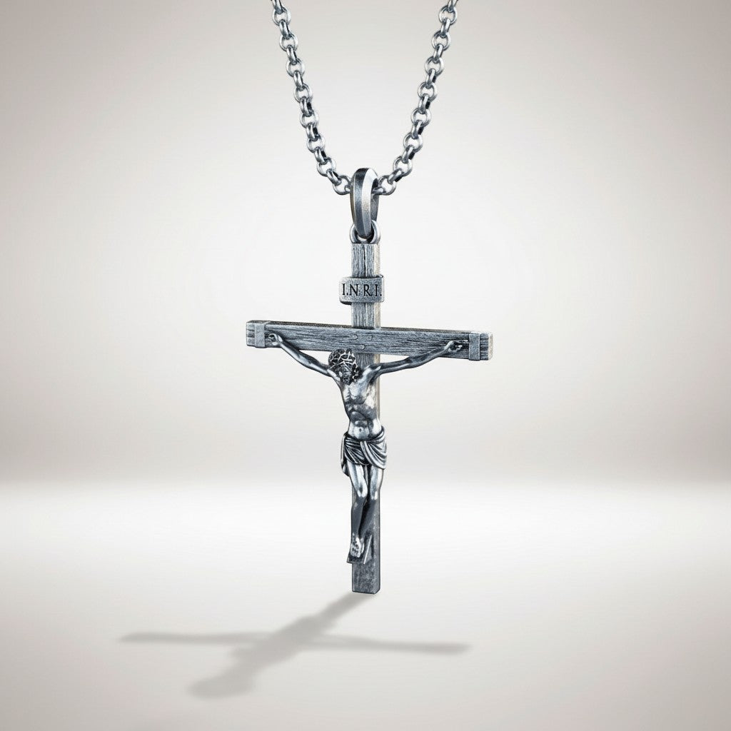 Crucifixo de Jesus Cristo em Prata 925