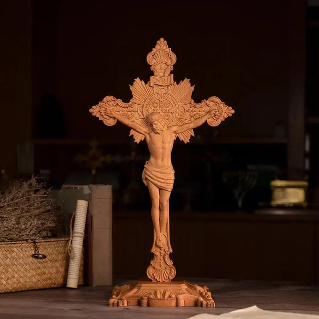 Cruz de São Bento Exorcista com Suporte de Mesa