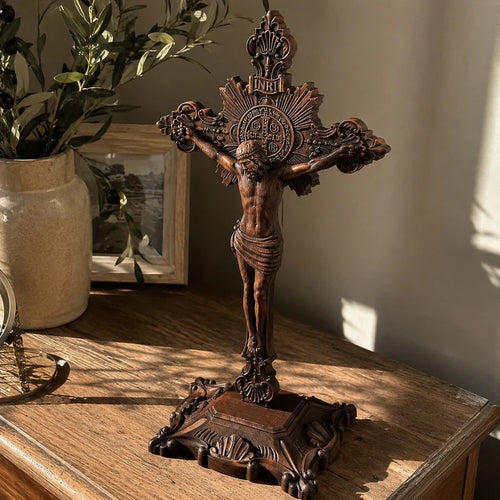 Cruz Exorcista de São Bento com Suporte de Mesa