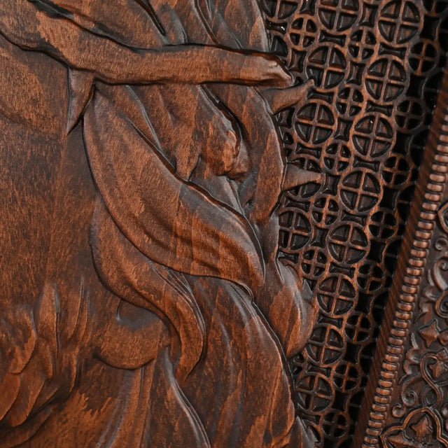 Escultura Coroa de Espinhos de Jesus em Madeira Maciça com detalhes do relevo