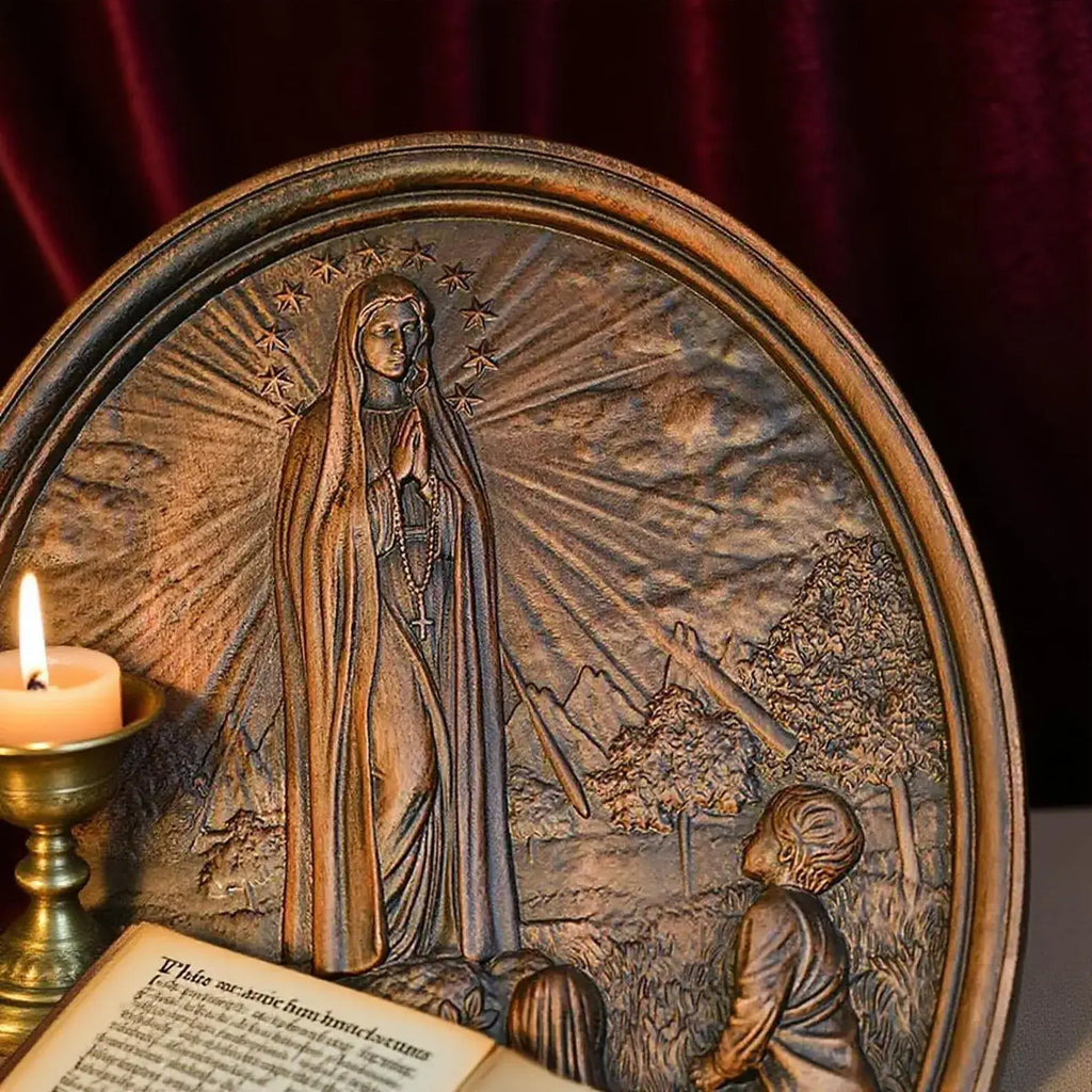 Escultura de Nossa Senhora de Fátima em Madeira
