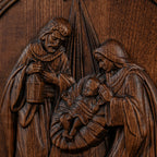 Escultura em Madeira do Presépio com Jesus, Maria e José