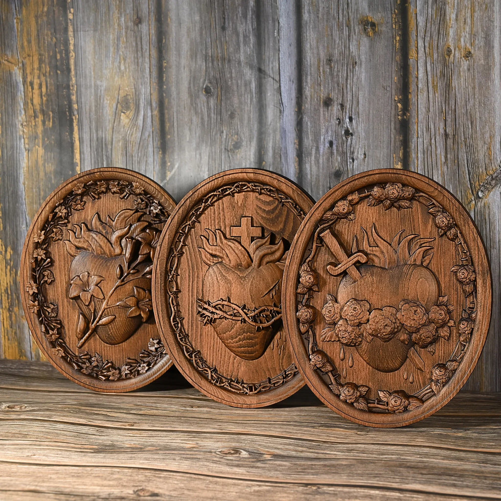 Sacred Heart Wooden Sculptures