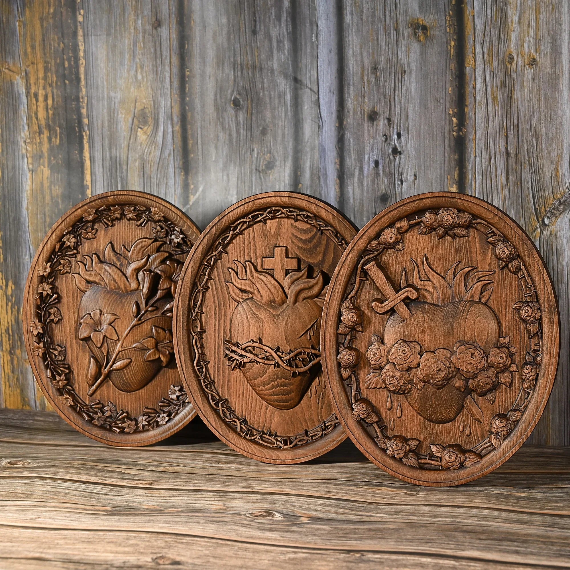 Sacred Heart Wooden Sculptures