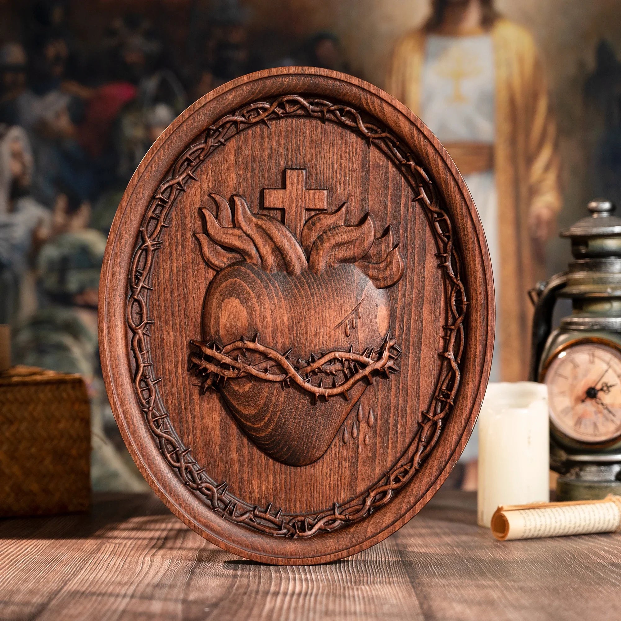 Sacred Heart Wooden Sculptures