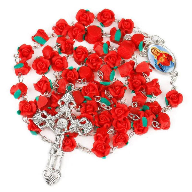 Acabamento do Terço de Nossa Senhora com Rosas