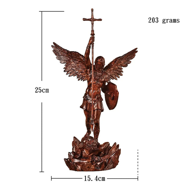 Escultura São Miguel Arcanjo em Madeira Maciça em apresentação adicional
