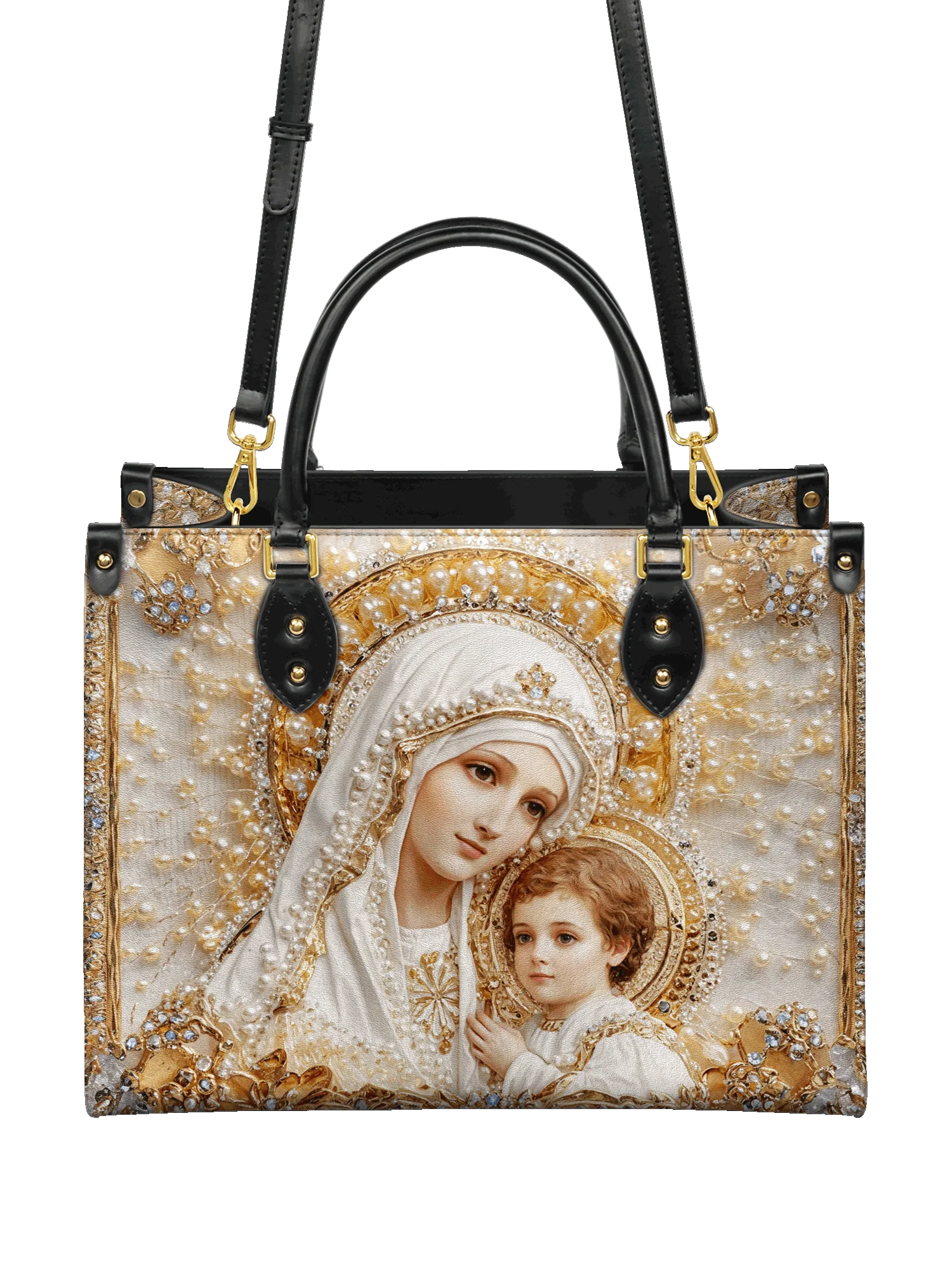 Bolsa Católica Feminina - Maria e o Menino Jesus