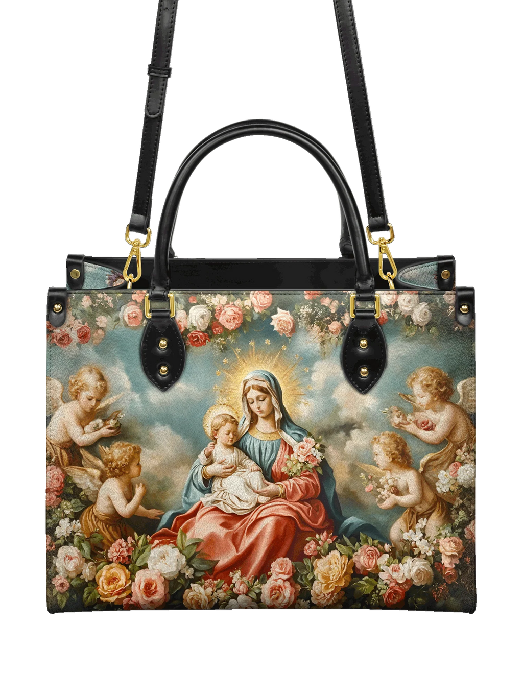 Bolsa Feminina Católica - Nossa Senhora de Fátima e o Menino Jesus