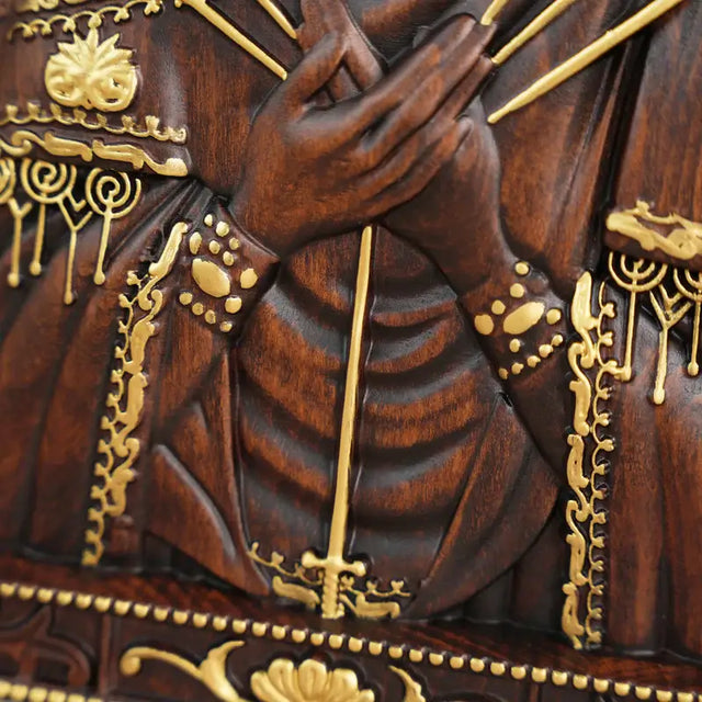 Escultura Nossa Senhora das Dores em Madeira Maciça com visualização completa