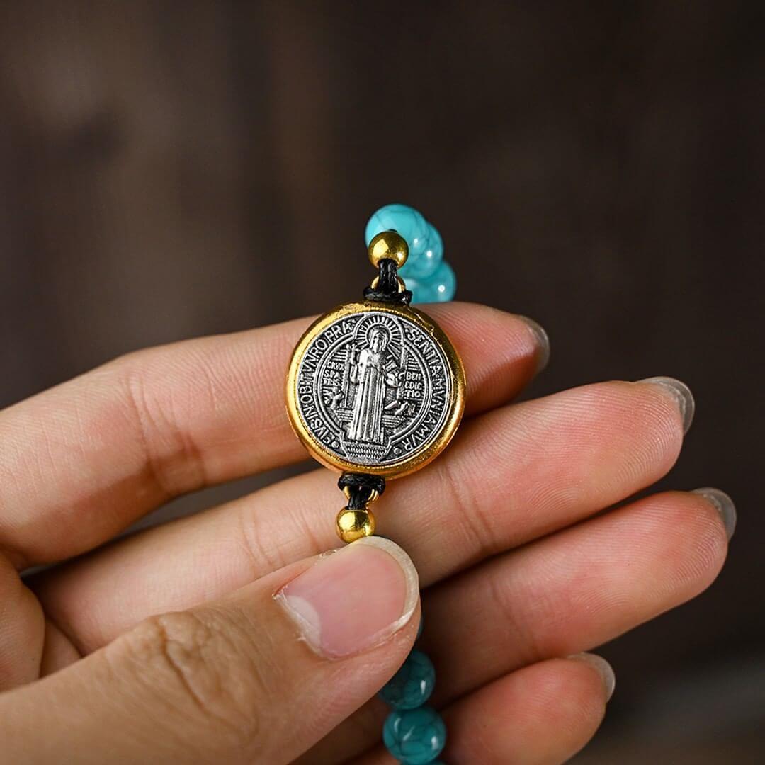 Pulseira São Bento com Pedra Turquesa