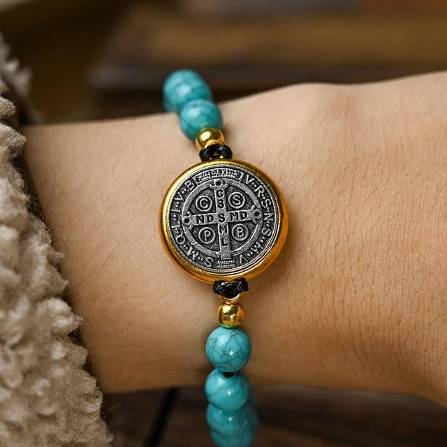 Pulseira São Bento com Pedra Turquesa