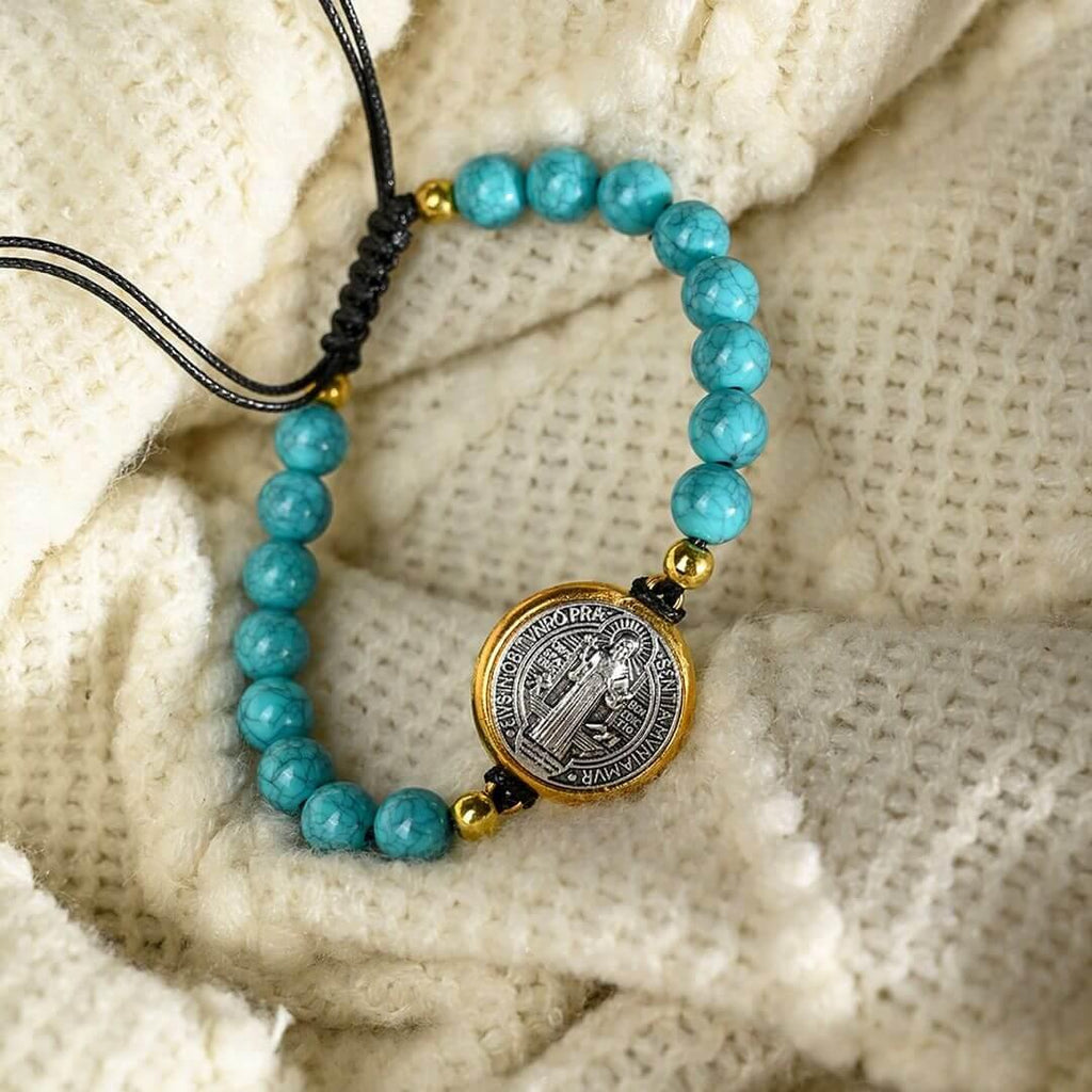 Pulseira São Bento com Pedra Turquesa