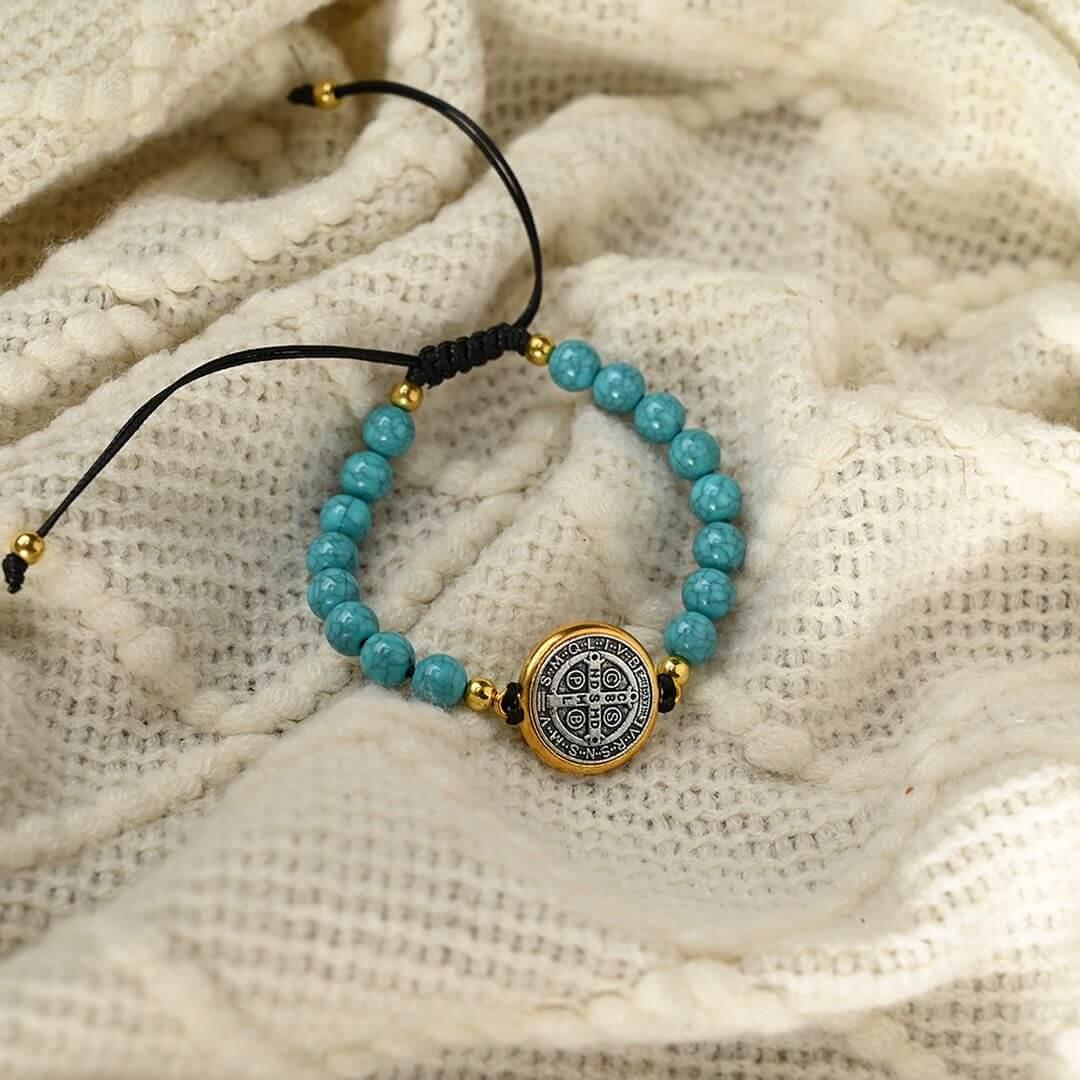 Pulseira São Bento com Pedra Turquesa