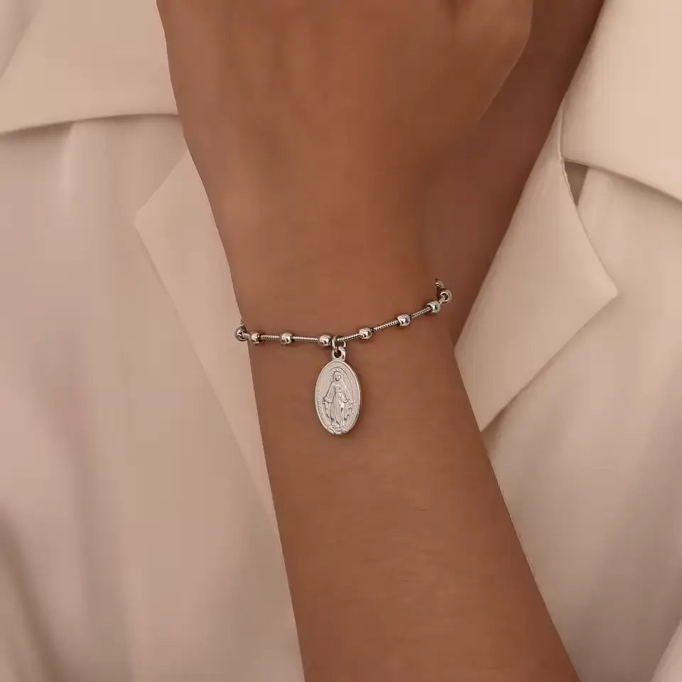 Pulseira com Medalha Milagrosa de Nossa Senhora das Graças