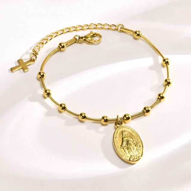 Detalhes religiosos do Pulseira Medalha Milagrosa de Nossa Senhora das Graças
