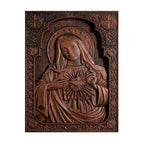 Escultura de Madeira do Imaculado Coração de Maria
