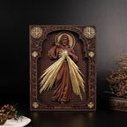 Estátua de Jesus Cristo em Madeira - Divina Misericórdia