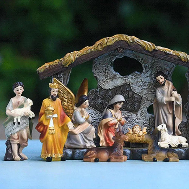 Conjunto de 12 Estátuas para Decoração de Presépio em apresentação adicional