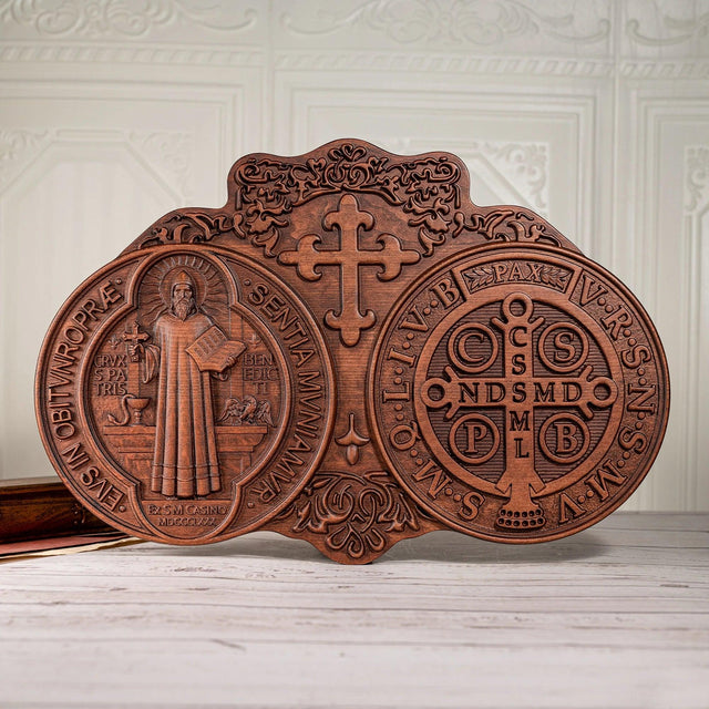 Medalha São Bento em Madeira Maciça