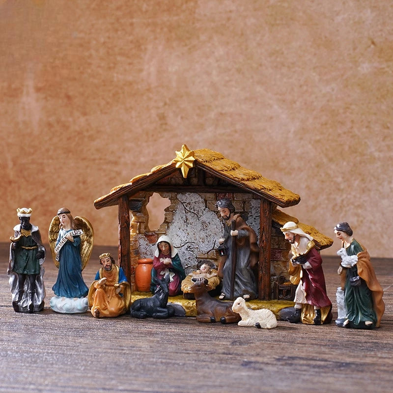 Conjunto de Presépio em Resina - Cena Natalina