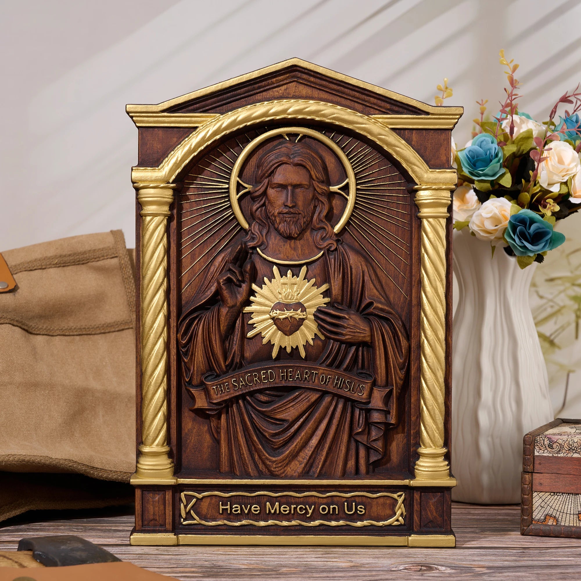 Quadro católico do Sagrado Coração de Jesus para parede