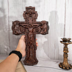 Crucifixo Sacro Ortodoxo Entalhado Para Parede E Altar