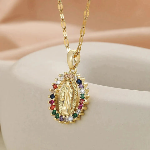 Colar Nossa Senhora de Guadalupe com Zircônia