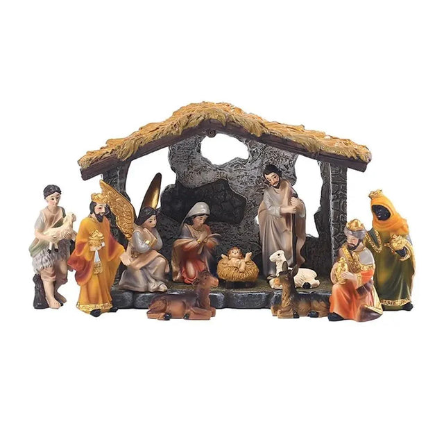 Conjunto de 12 Estátuas para Decoração de Presépio com destaque para o acabamento