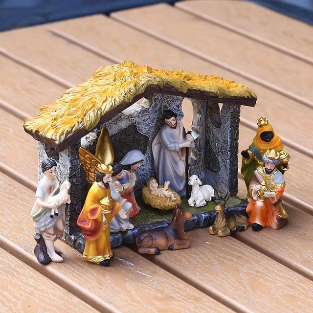 Conjunto de 12 Estátuas para Decoração de Presépio em detalhes