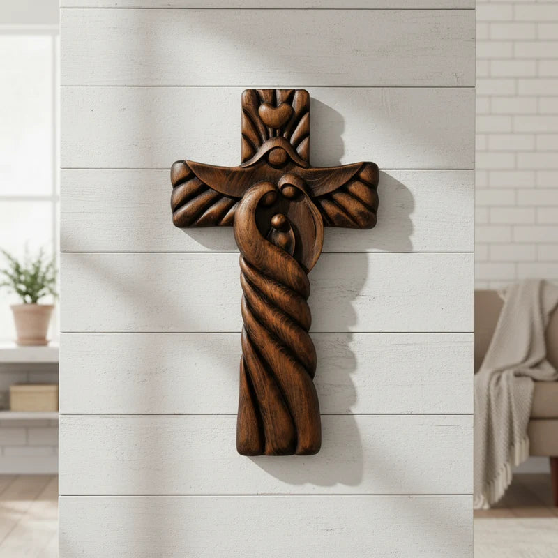 Cruz da Sagrada Família em Madeira Maciça — imagem adicional 5