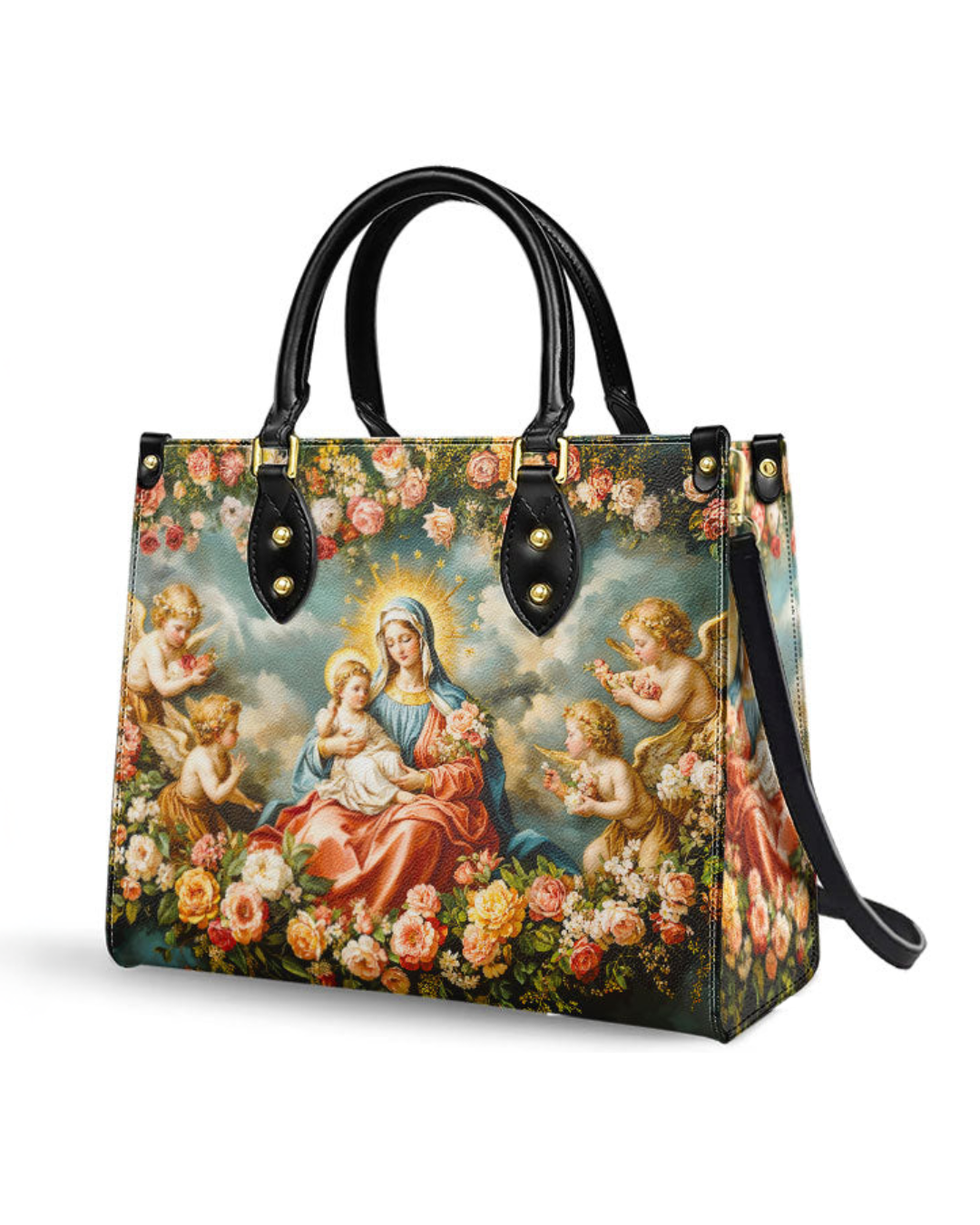 Bolsa Católica Feminina - Nossa Senhora de Fátima e o Menino Jesus