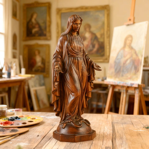 Escultura Nossa Senhora em Madeira Maciça